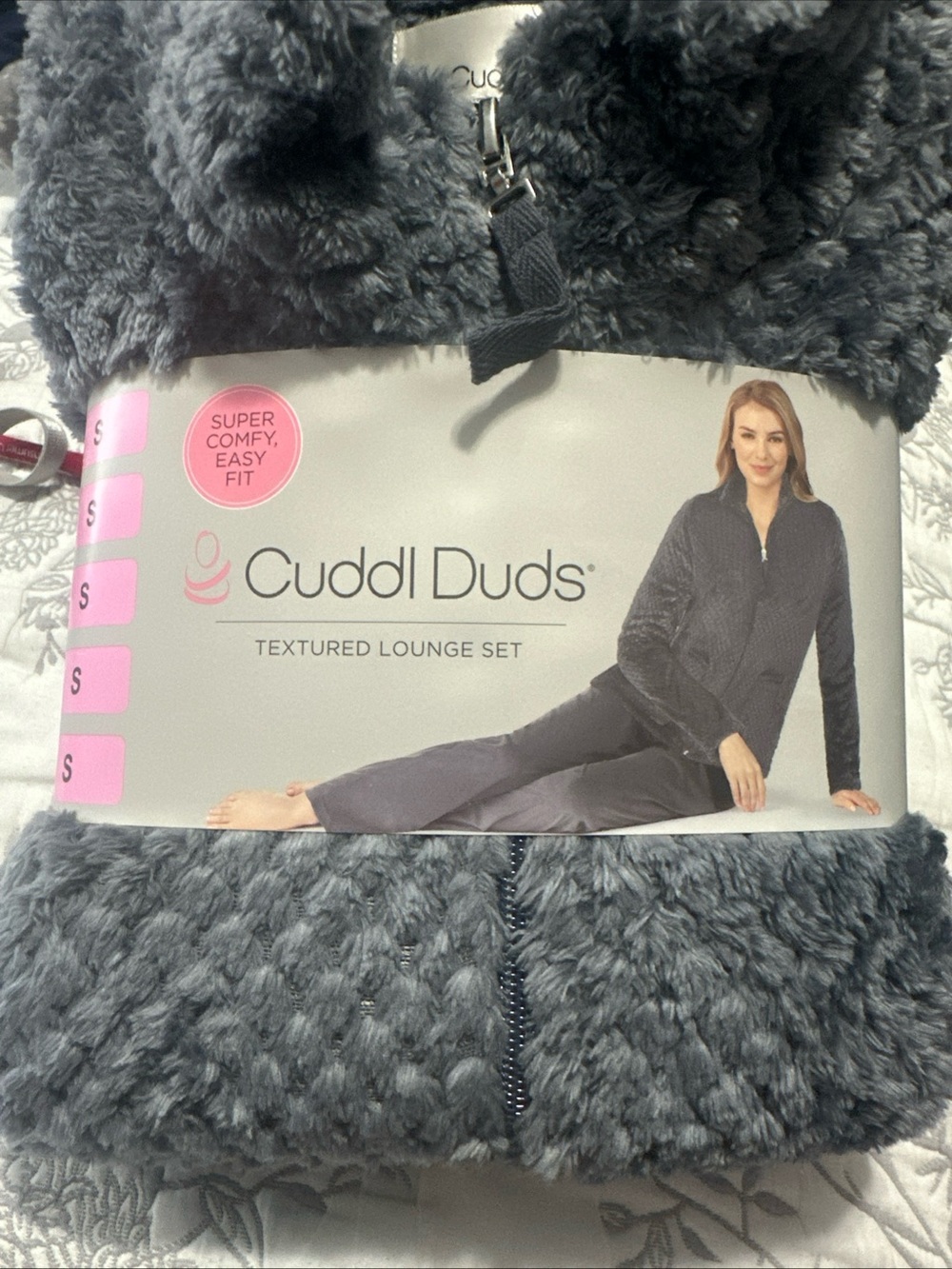 Cuddl Duds Women's Textured Lounge Set - Charcoal Gray
